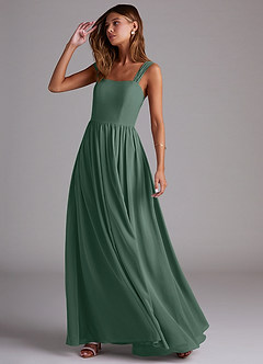 Azazie Calianna Bridesmaid Dresses Sea Moss A-Line Off the Shoulder Chiffon Convertible Dress image3