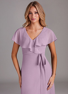 Azazie Lainey Bridesmaid Dresses Wisteria A-Line with Pockets Chiffon Dress image6