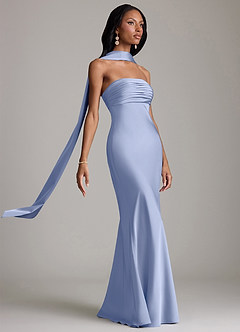 Azazie Saylor Brudtärnklänningar Klä av Sjöjungfru i Stretch Satin Axelbandslös Is image10