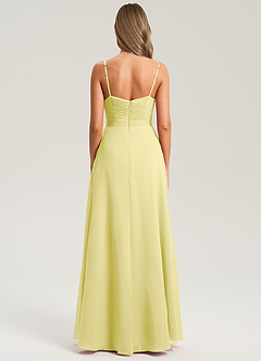 Azazie Terese Bridesmaid Dresses Lemon Sorbet A-Line Pleated Chiffon Dress image2