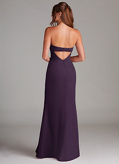 Azazie Leonis Bridesmaid Dresses Plum Sheath Strapless Chiffon Convertible Dress image5