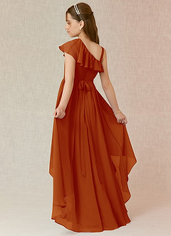 Azazie Mango Junior Paprika A-Line Ruched Chiffon Dress image1