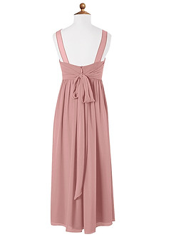Azazie Kora Junior Dusty Rose A-Line Pleated Chiffon Dress image6