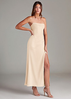 Azazie Leonis Bridesmaid Dresses White Alabaster Mermaid Strapless Chiffon Convertible Dress image8