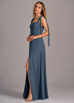 Azazie Debra Bridesmaid Dresses Neptune A-Line with Pockets Chiffon Convertible Dress image4