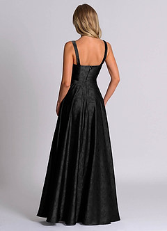 Azazie Shaude 신부 들러리 드레스 A라인 주름진 자카드 바닥 길이 드레스 image6