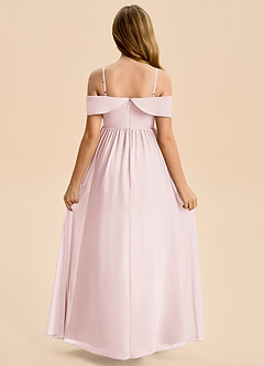 Azazie Coran Junior A-Linie Schulterfrei Chiffon Kleid Zartrosa image5
