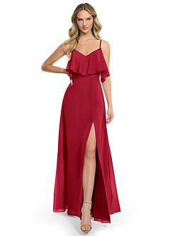 Azazie Jean Bridesmaid Dresses Scarlet A-Line Chiffon Convertible Dress image1