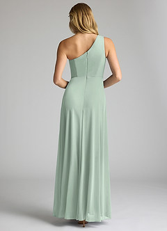 Azazie Brooke Jurken voor bruidsmeisjes Jurk van Mesh met A-Lijn One-Shoulder Agave image5