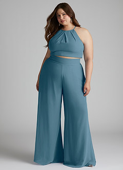 Azazie Kenzi Bridesmaid Dresses Bermuda Pleated Chiffon Jumpsuit image8