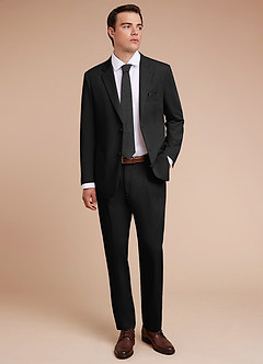 front Owen Black Lightweight Tailored Suit Jacket