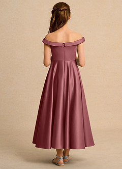 Azazie Teeny Junior Formal Flower Girl Klänningar Klä A-Line i Matt satäng Plisserad image2