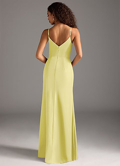 Azazie Deandra Bridesmaid Dresses Lemon Sorbet Mermaid Pleated Chiffon Dress image6