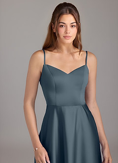 Azazie Marley Bridesmaid Dresses Twilight A-Line Off the Shoulder Stretch Satin Convertible Dress image2