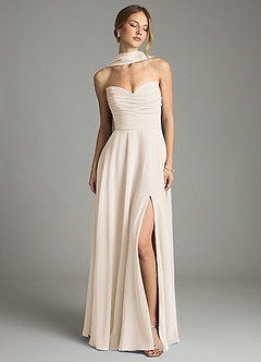 Azazie Ayla Bridesmaid Dresses White Alabaster A-Line Sweetheart Neckline Chiffon Dress image8