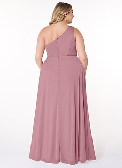 Azazie Brooke Bridesmaid Dresses Vintage Mauve A-Line One Shoulder Mesh Dress image7