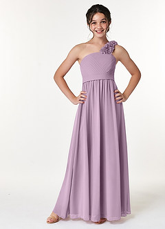 Azazie Flower Junior Wisteria A-Line Pleated Chiffon Dress image1