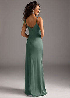 Azazie Deandra Robes de demoiselle d'honneur Robe Sirène en Satin extensible Plissée Mousse De Mer image2
