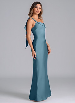 Azazie Driea Brudtärnklänningar Klä av Sjöjungfru i Stretch Satin Ena axeln Bermuda image4