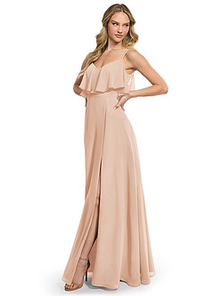 Azazie Jean Bridesmaid Dresses English Rose A-Line Chiffon Convertible Dress image3