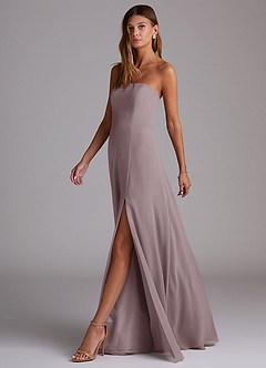 Azazie Wren Bridesmaid Dresses Dusk A-Line Side Slit Chiffon Convertible Dress image4