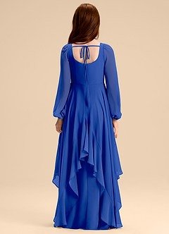 Azazie Clara Junior Abito A-Line in Chiffon Blusa Blu Reale image2