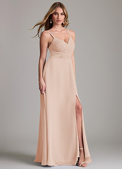Azazie Terese Bridesmaid Dresses English Rose A-Line Pleated Chiffon Dress image3