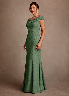 Azazie Aberdeen Klänningar till brudens mor Klä Tubklänning i Blommig Utbrändhet Plisserad Eukalyptus image4