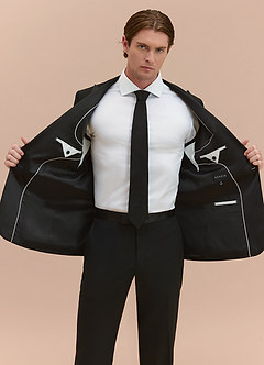 front Hudson Negro Chaqueta de esmoquin con solapa de pico