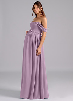 Azazie Saige Maternity Bridesmaid Dresses A-Line Pleated Chiffon Floor-Length Dress image5