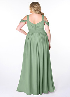 Azazie Lianne Bridesmaid Dresses Matcha A-Line Off the Shoulder Chiffon Dress image8