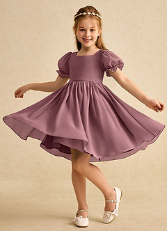 Azazie Jolie Blumenmädchenkleider A-Linie mit ärmel Chiffon Kleid Amethyst image3
