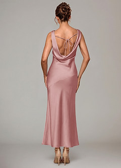 Azazie Rylina 신부 들러리 드레스 인어 주름진 스트레치 새틴 발목 길이 드레스 image6