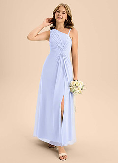 Azazie Brooke Junior Jurk van Chiffon met A-Lijn Zijsplit Lavendel image3