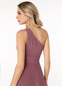 Azazie Dallas Bridesmaid Dresses Amethyst A-Line One Shoulder Chiffon Dress image5