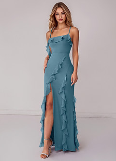 Azazie Malia Bridesmaid Dresses Bermuda Sheath Ruched Chiffon Dress image6
