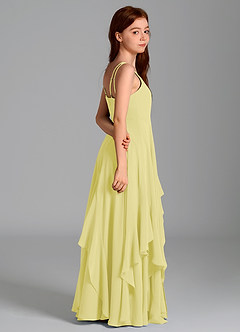 Azazie Karan Junior Abito A-Line in Chiffon Sorbetto Al Limone image6