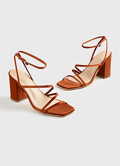 front Matching Color Matte Satin Ankle Strap Block Heel Sandals & Envelope Clutch Set