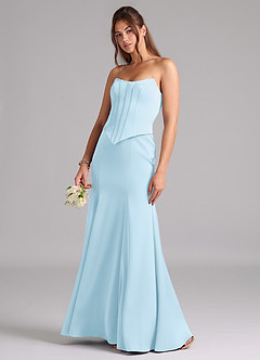 Azazie Ximena Bridesmaid Dresses Sky Blue Mermaid Corset Stretch Satin Convertible Dress image1