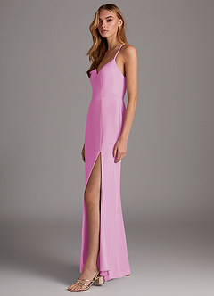 Azazie Manila Abiti da Damigella Abito Tubino in Chiffon con Scollo a V Rosa Confetto image4