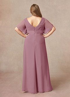 Azazie Alessa Mother of the Bride Dresses Vintage Mauve A-Line V-Neck Pleated Chiffon Dress image8