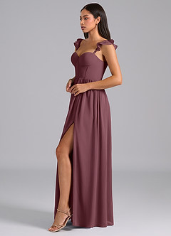 Azazie Denisse Bridesmaid Dresses Sangria A-Line Ruched Chiffon Dress image3