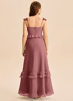 Azazie Tavie Junior Amethyst A-Line Ruched Chiffon Dress image2