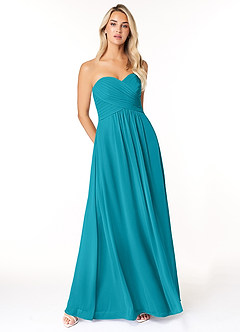 Azazie Yazmin Bridesmaid Dresses Jade A-Line Sweetheart Neckline Chiffon Convertible Dress image1