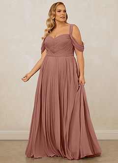 Christian Siriano Bridal for Azazie 1013 Bridesmaid Dresses Cedar Rose A-Line Off the Shoulder Chiffon Dress image13
