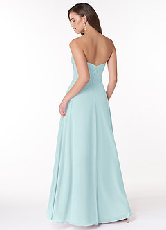 Azazie Arabella Allure Vestidos de damas de honor Vestido de Vidrio Marino de Gasa de Corte en A Convertible con Escote de Corazón image2
