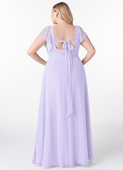Azazie Syenna Robes de demoiselle d'honneur Robe Trapèze en Mousseline de soie Rayé Lilas image7