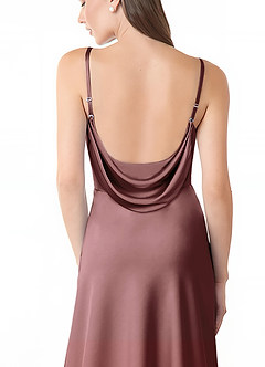 Azazie Alaija Bridesmaid Dresses Vintage Mauve Mermaid Side Slit Stretch Satin Dress image6
