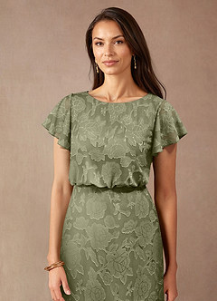 Azazie Lehi Mère de la mariée Robes Robe Trapèze en Blumen-Burnout Col bateau Pistache image5