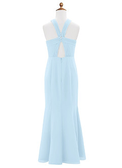 Azazie Rue Junior Sky Blue Mermaid Side Slit Chiffon Dress image7